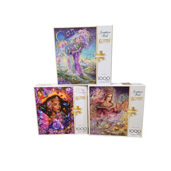 Buffalo Puzzles Glitter Edition 1000 Piece Jigsaw Lot of 3 - Picture 9 of 9